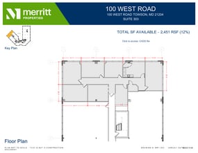 100 West Rd, Towson, MD à louer Plan d’étage– Image 1 sur 1