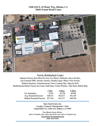 Plus de détails pour 2108-2236 El Monte Way, Dinuba, CA - Local commercial à louer