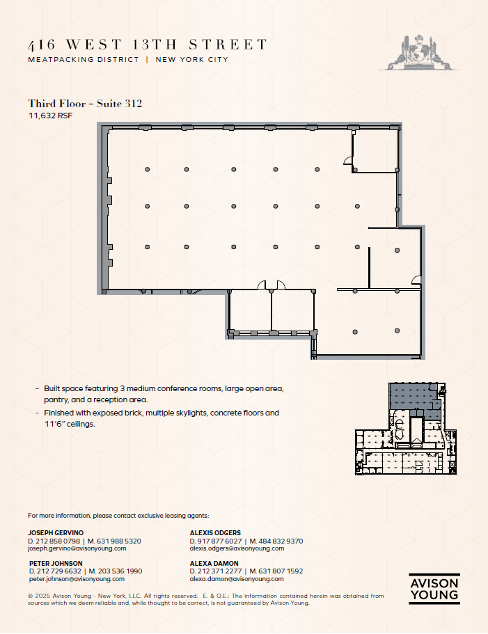 416 W 13th St, New York, NY à louer Plan d’étage– Image 1 sur 6