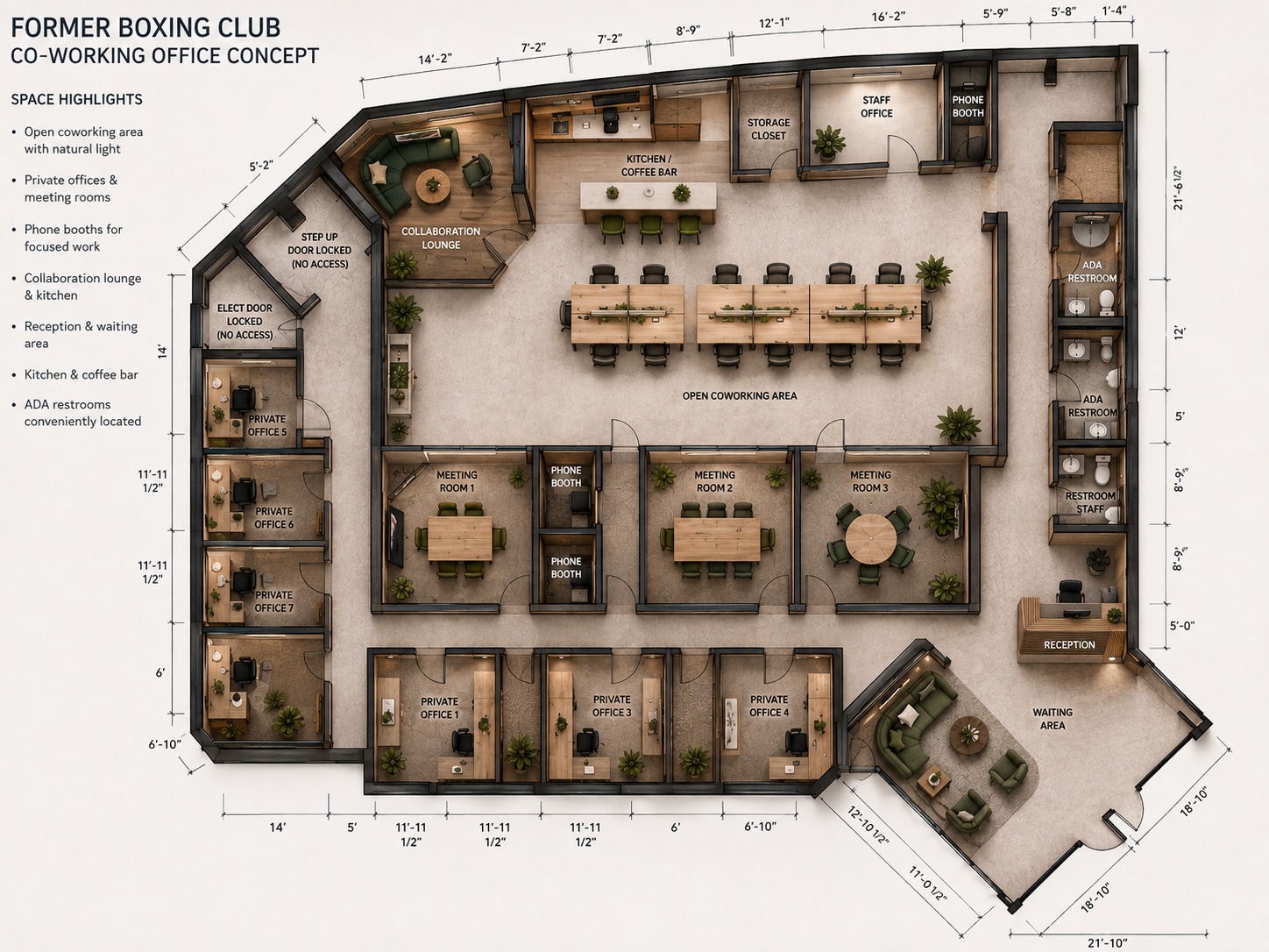 7325-7371 Lake Underhill Rd, Orlando, FL à louer Plan d’étage– Image 1 sur 10