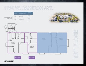 1710 W Cameron Ave, West Covina, CA à louer Plan d’étage– Image 1 sur 2