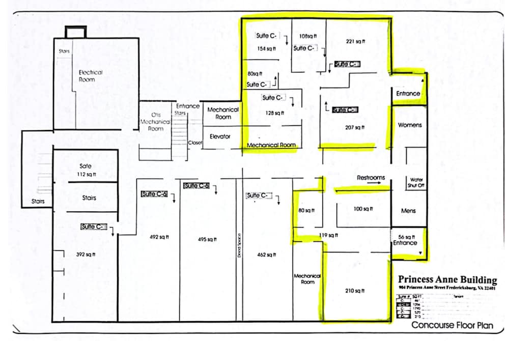 904 Princess Anne St, Fredericksburg, VA à louer Plan d’étage– Image 1 sur 1