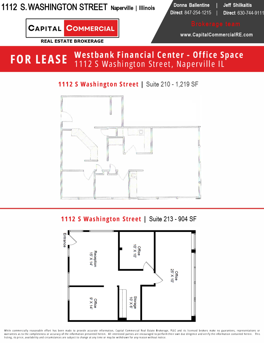 1112 S Washington St, Naperville, IL à louer Plan d’étage– Image 1 sur 1