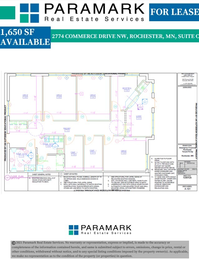 2774 Commerce Dr NW, Rochester, MN à louer Plan d’étage– Image 1 sur 1