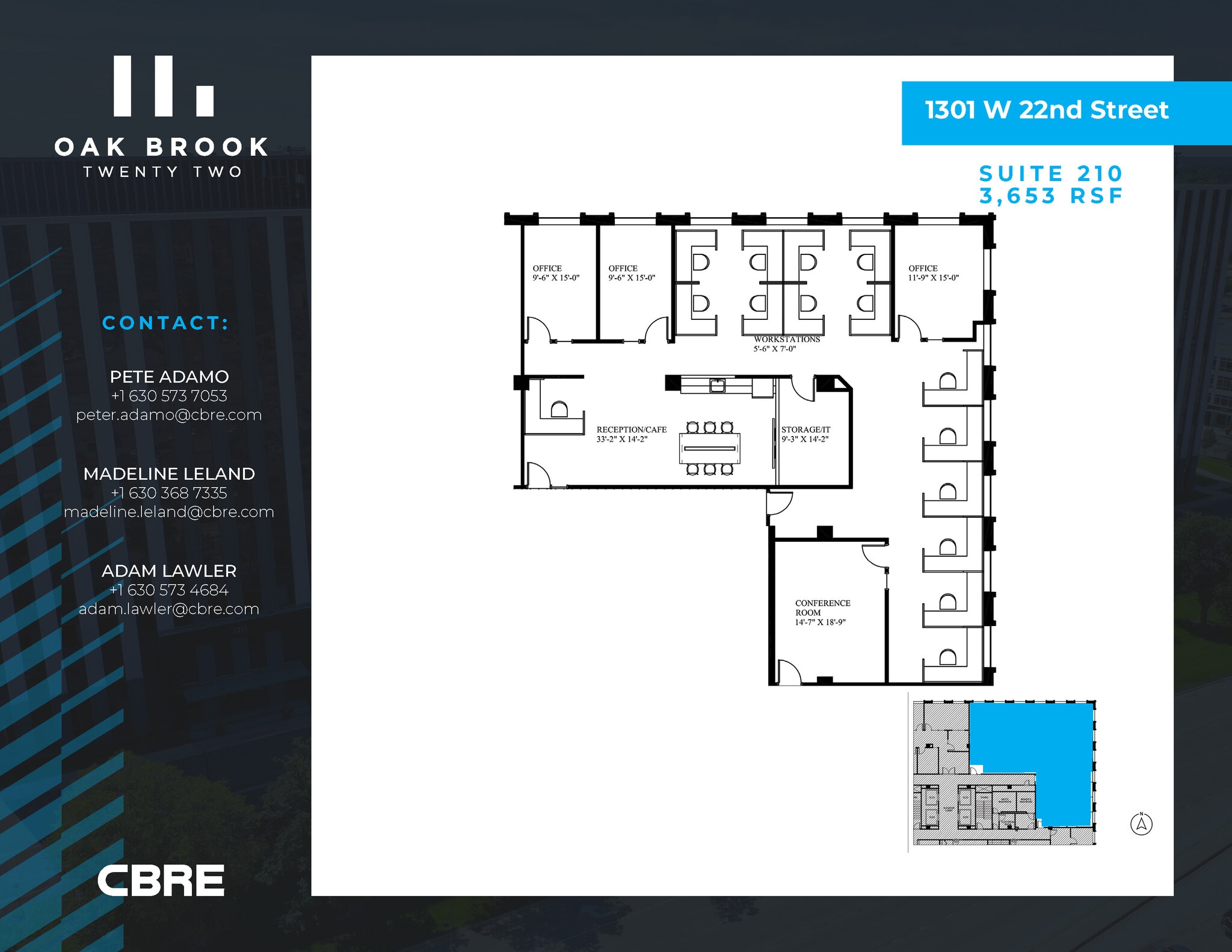 1301 W 22nd St, Oak Brook, IL à louer Plan d’étage– Image 1 sur 1