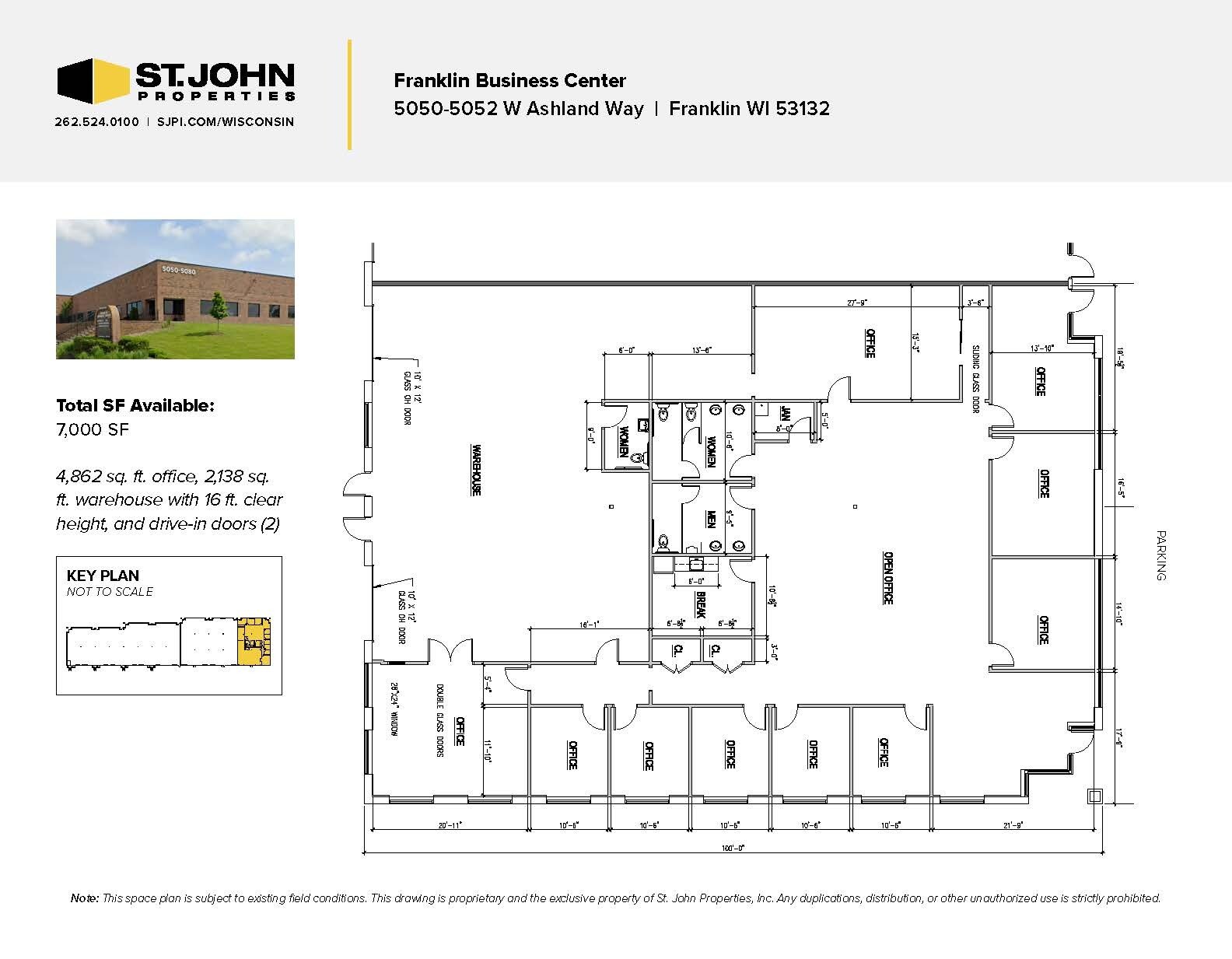 5000-5040 Ashland Way, Franklin, WI à louer Plan d’étage– Image 1 sur 1
