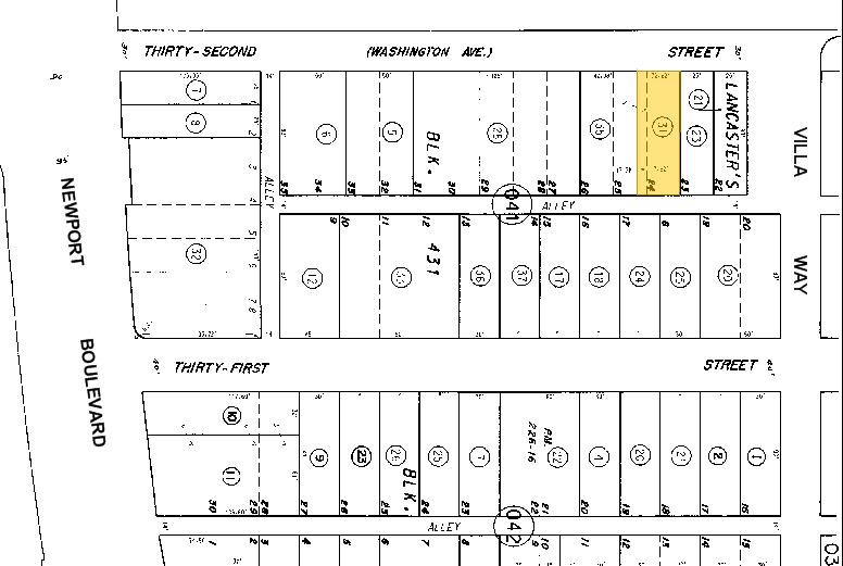 430 32nd St, Newport Beach, CA à louer - Plan cadastral – Image 2 sur 8