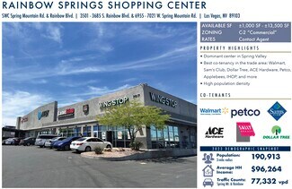Plus de détails pour 3531-3675 S Rainbow Blvd, Las Vegas, NV - Local commercial à louer