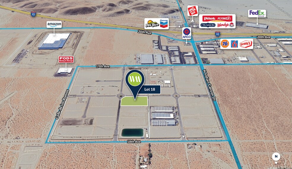 3.27-Acres N Indian Canyon Dr, Desert Hot Springs, CA à vendre - Aérien – Image 2 sur 5