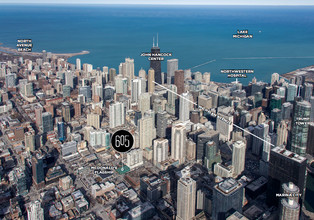 605 N Clark St, Chicago, IL - VUE AÉRIENNE  vue de carte