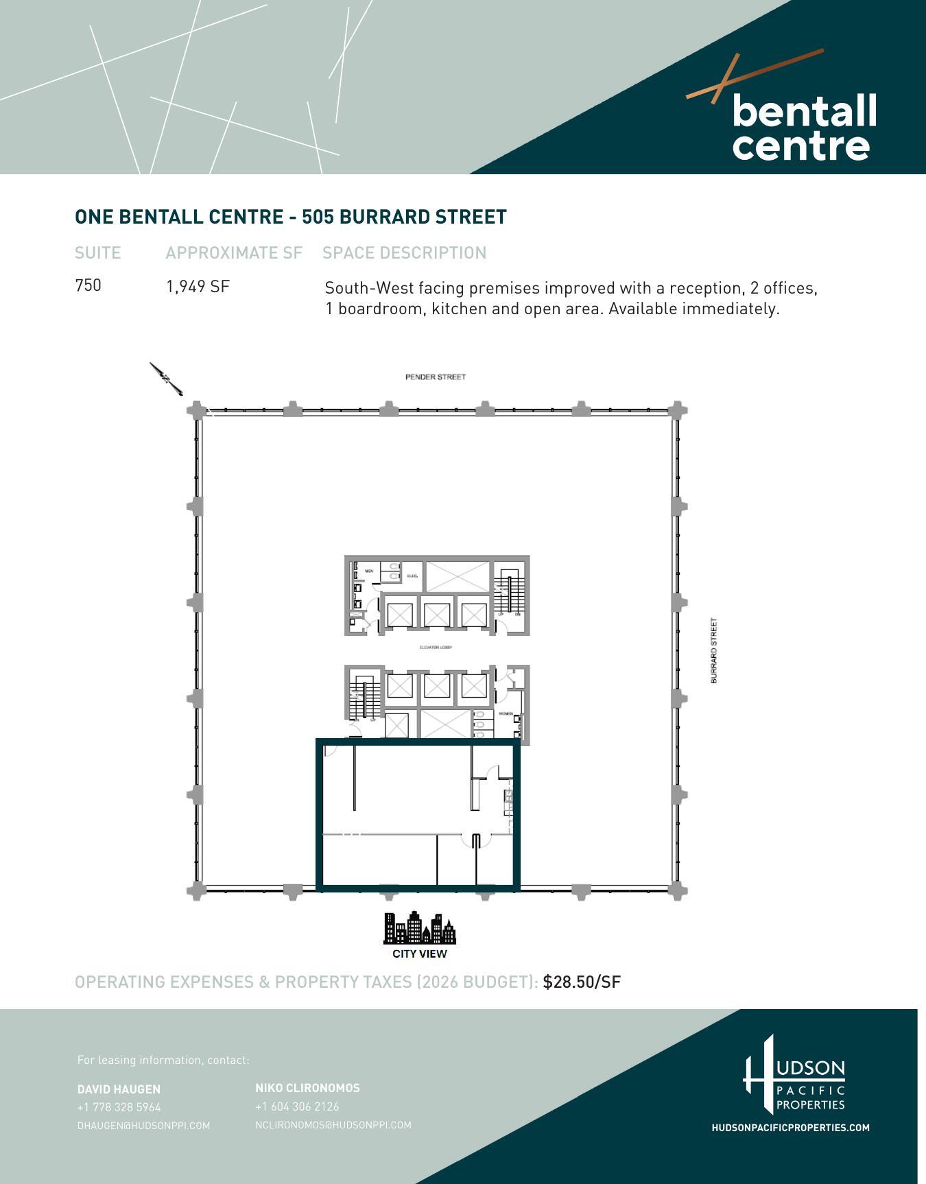 505 Burrard St, Vancouver, BC à louer Plan d’étage– Image 1 sur 1