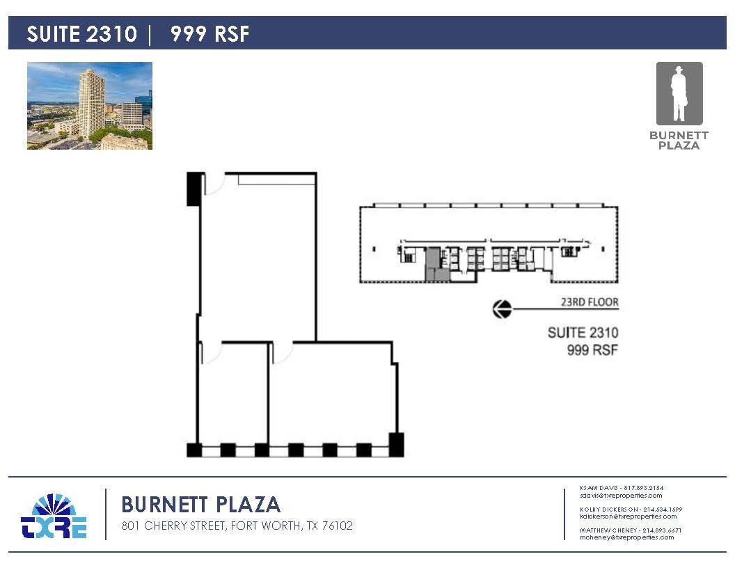 801 Cherry St, Fort Worth, TX à louer Plan d’étage– Image 1 sur 1