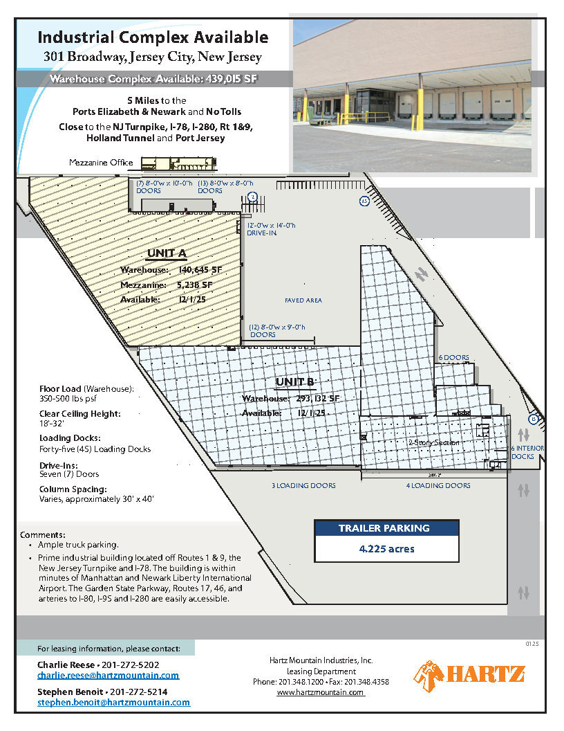 301 Broadway, Jersey City, NJ à louer Plan d’étage– Image 1 sur 1