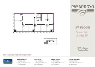 225 S Lake Ave, Pasadena, CA à louer Plan d’étage– Image 1 sur 1