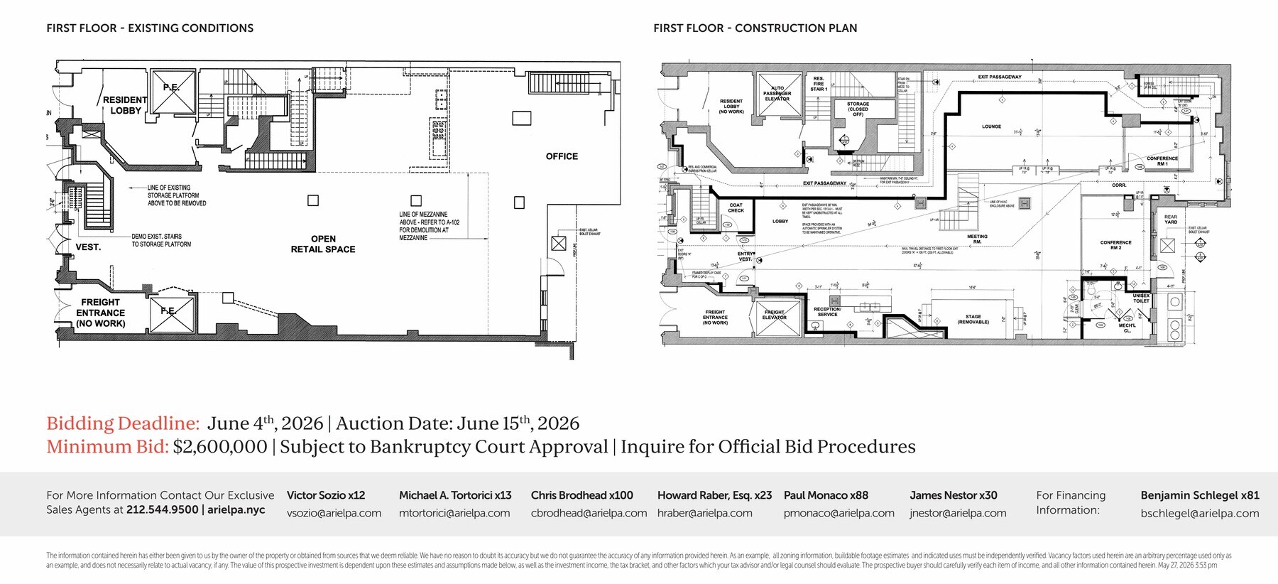 105-107 E 16th St, New York, NY 10003 - Lot Comm - - Plan d’étage - Image 1 of 2