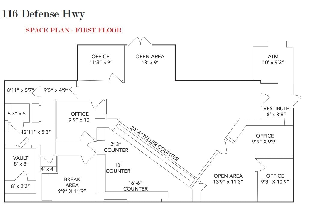 116 Defense Hwy, Annapolis, MD à louer Plan d’étage– Image 1 sur 1