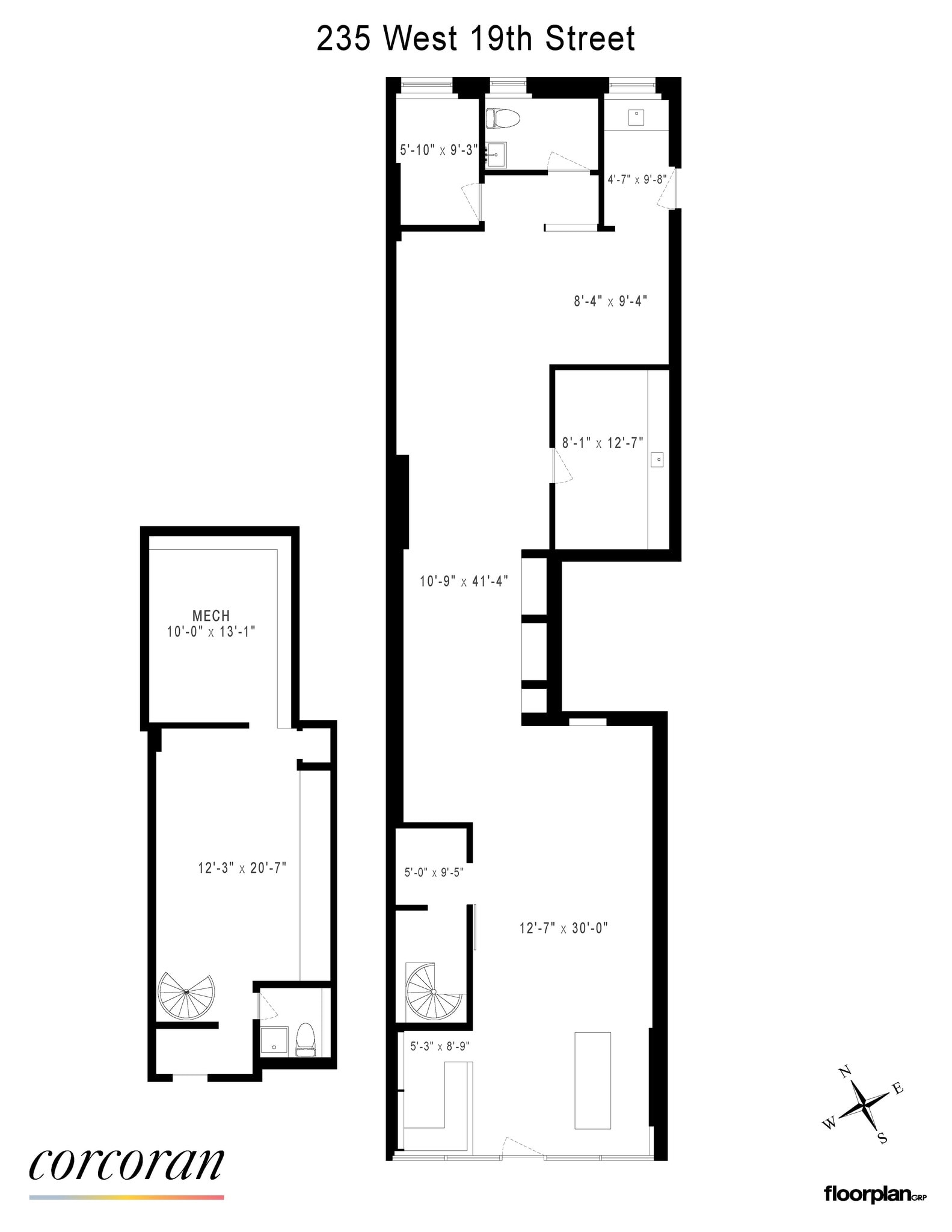 235 W 19th St, New York, NY à louer Plan d’étage– Image 1 sur 2