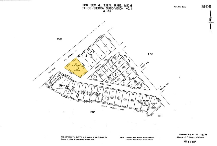 2440 Lake Tahoe Blvd, South Lake Tahoe, CA à vendre - Plan cadastral – Image 2 sur 10