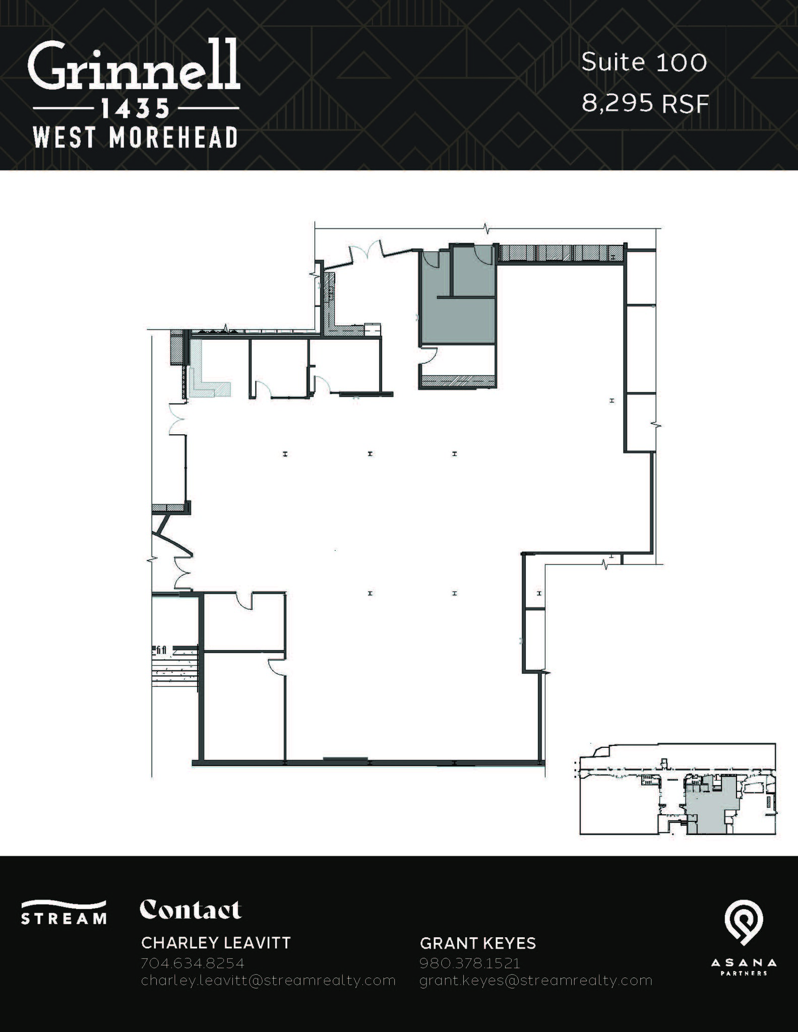 1435 W Morehead St, Charlotte, NC à louer Plan d’étage– Image 1 sur 2