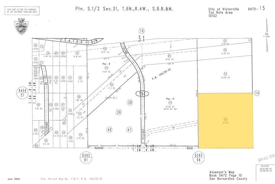 Rancho Rd, Victorville, CA à vendre - Plan cadastral – Image 2 sur 2