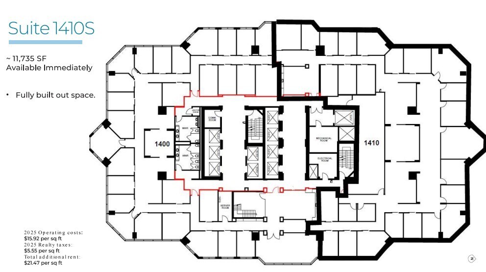 222 3rd Ave SW, Calgary, AB à louer Plan d’étage– Image 1 sur 1