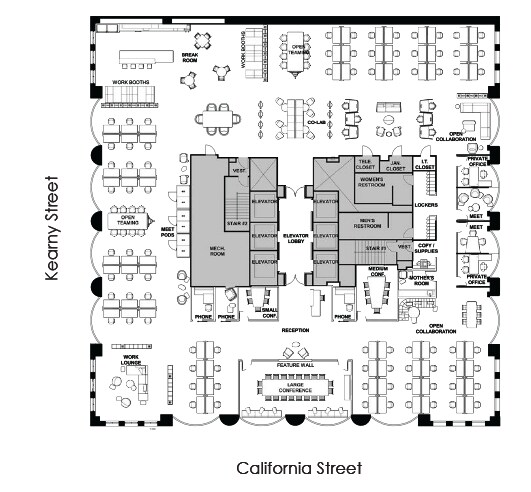 580 California St, San Francisco, CA à louer Plan d’étage– Image 1 sur 1