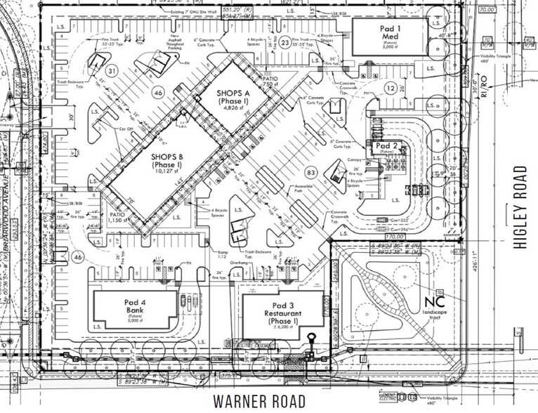 NWC Higley Rd & Warner Rd, Gilbert, AZ à louer - Plan de site – Image 2 sur 3