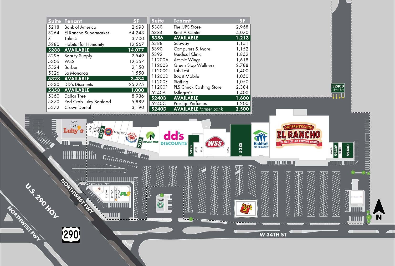 5240-5392 W 34th St, Houston, TX à louer Plan de site– Image 1 sur 1