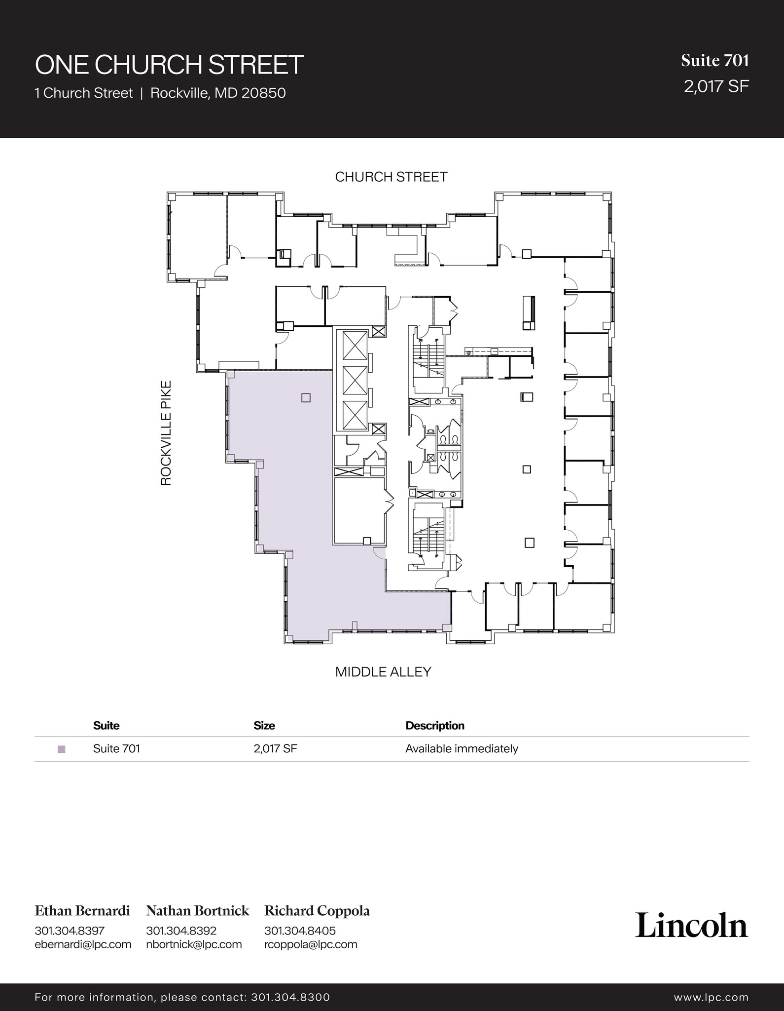 1 Church St, Rockville, MD à louer Plan d’étage– Image 1 sur 1