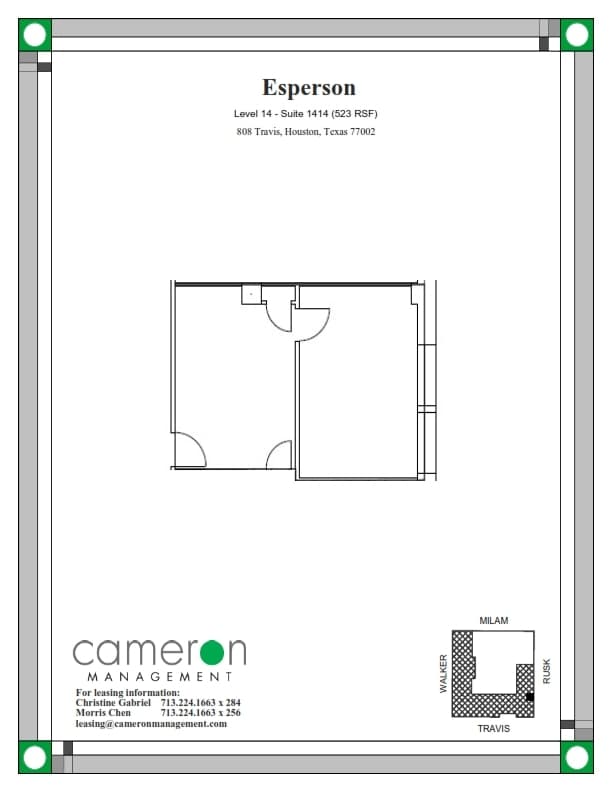 808 Travis St, Houston, TX à louer Plan d’étage– Image 1 sur 1