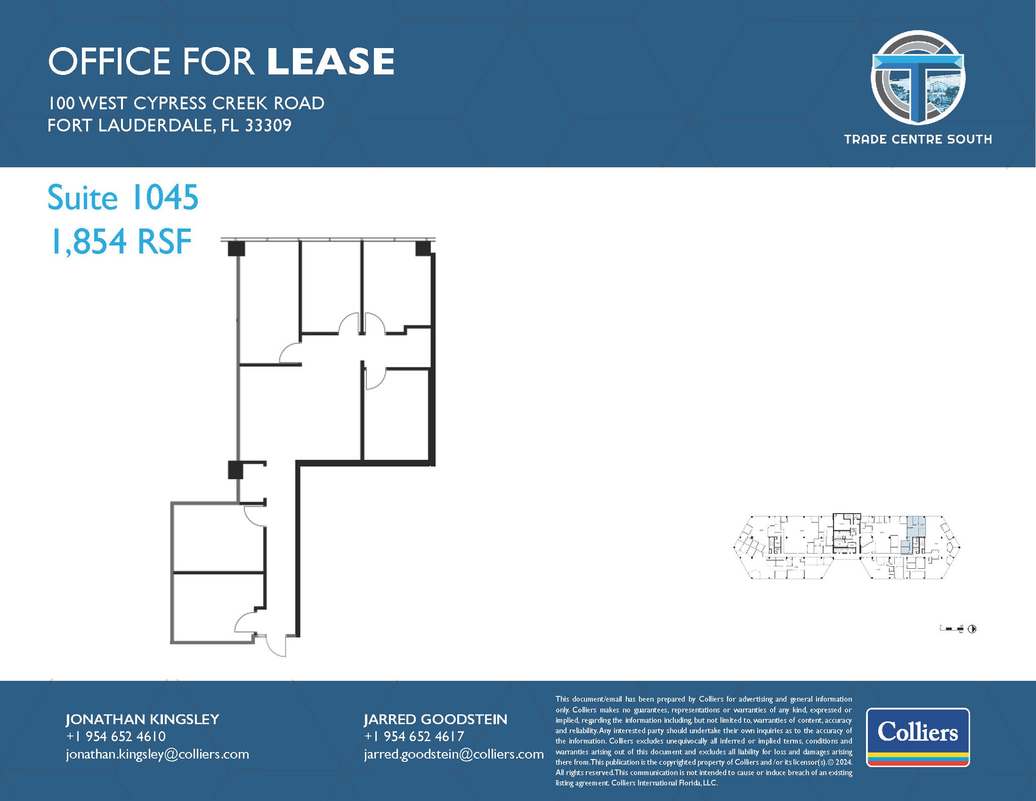 100 W Cypress Creek Rd, Fort Lauderdale, FL à louer Plan d’étage– Image 1 sur 1
