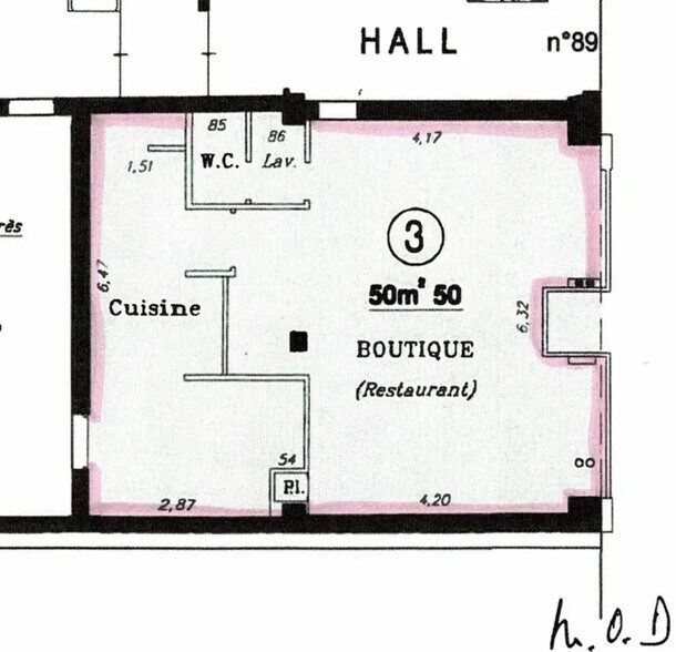 Local commercial dans Paris à louer - Plan d’étage – Image 2 sur 2
