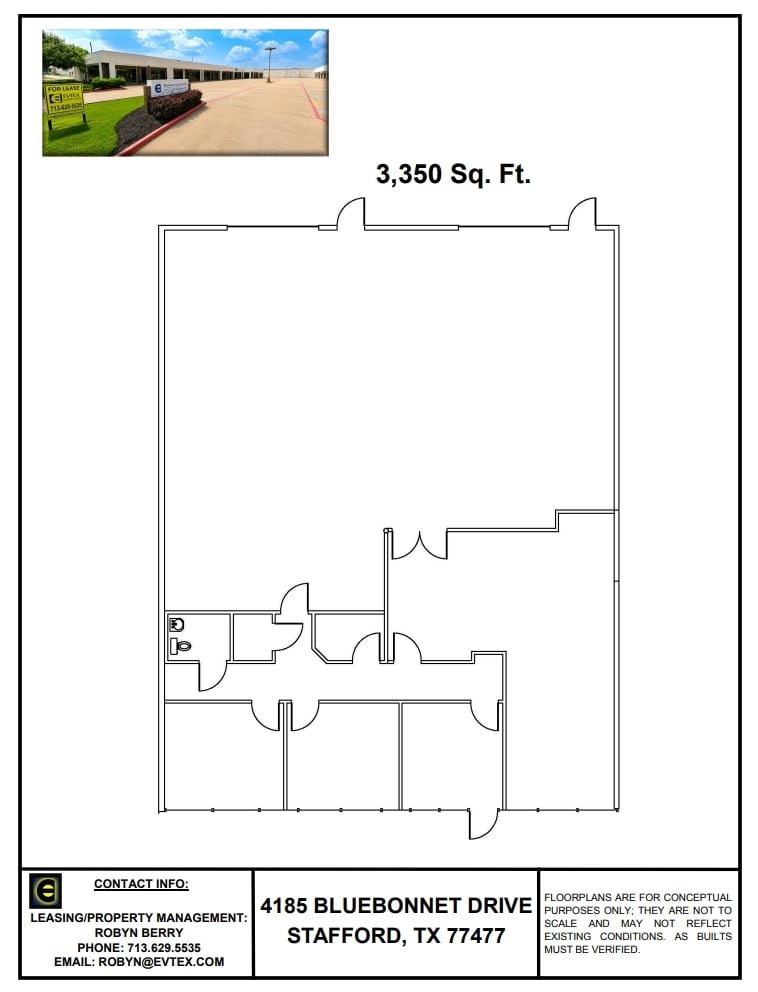 4133-4185 Bluebonnet Dr, Stafford, TX à louer Plan d’étage– Image 1 sur 1