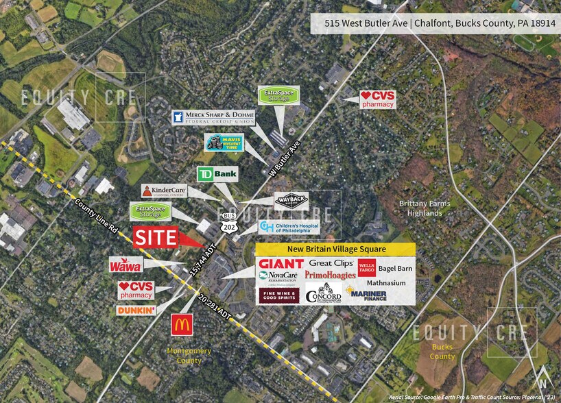 515 W Butler Ave, Chalfont, PA à vendre - Aérien – Image 3 sur 3