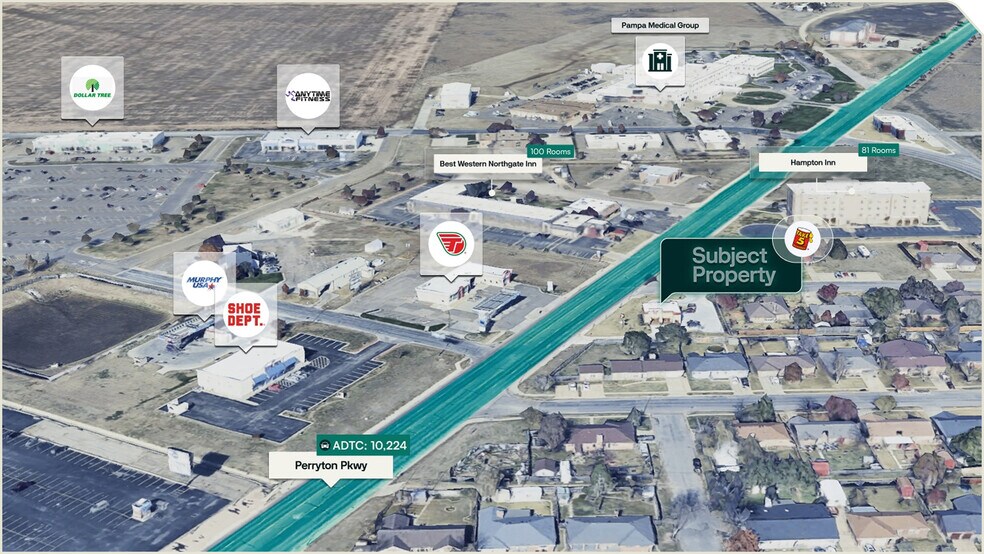 100 E 28th Ave, Pampa, TX à vendre - Aérien – Image 3 sur 3