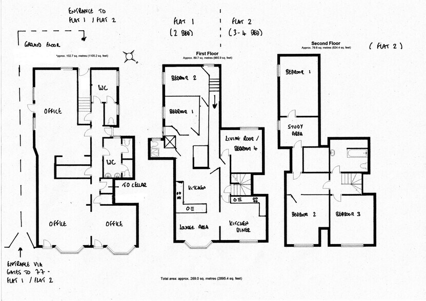 76-77 St. Dunstans St, Canterbury à vendre - Plan d’étage – Image 2 sur 3