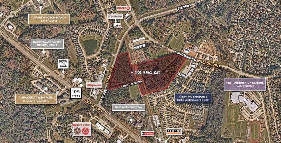 SEQ of FM 3083 and Longmire rd, Conroe, TX à vendre - Aérien – Image 1 sur 3