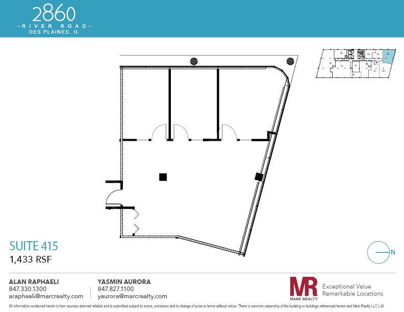 2860 S River Rd, Des Plaines, IL à louer Plan d’étage– Image 1 sur 1