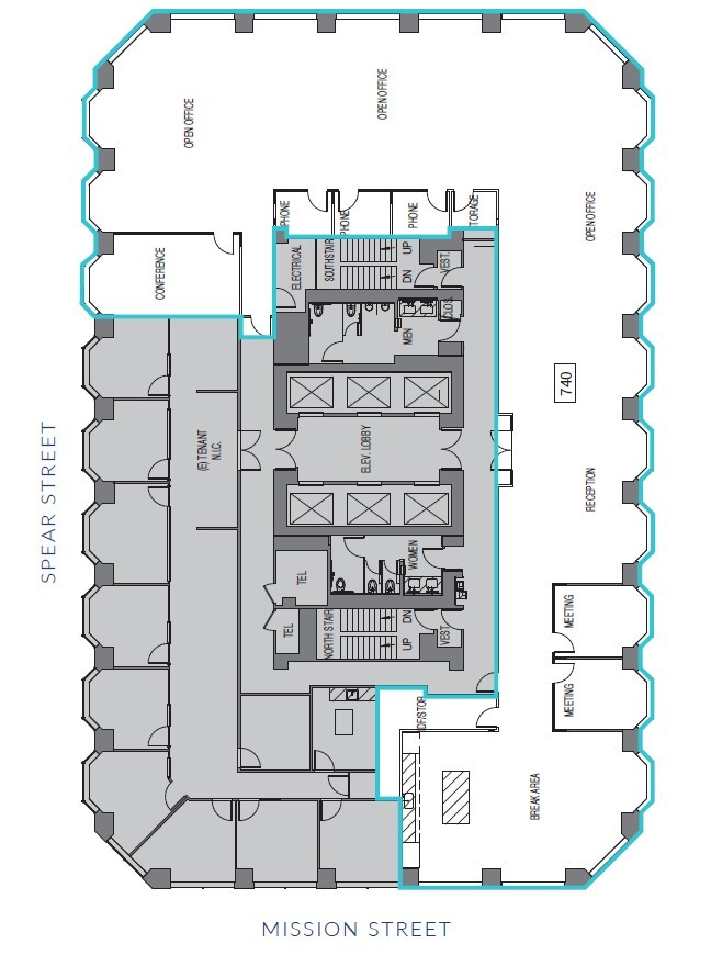 101 Mission St, San Francisco, CA à louer Plan d’étage– Image 1 sur 1