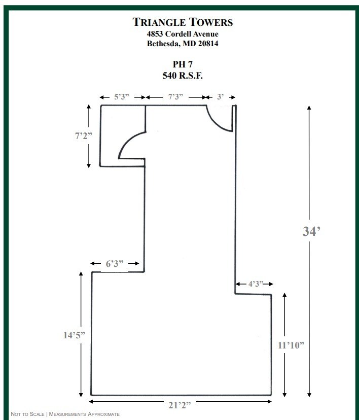 4853 Cordell Ave, Bethesda, MD à louer Plan d’étage– Image 1 sur 1