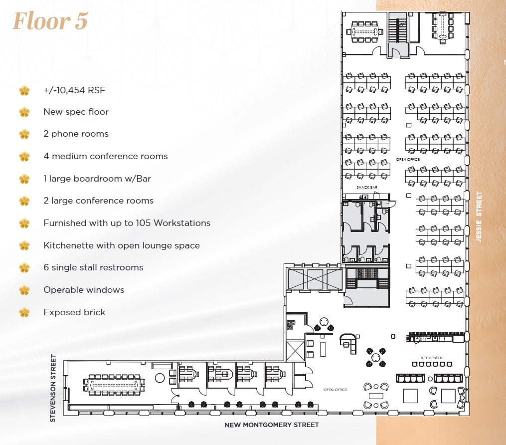 55 New Montgomery St, San Francisco, CA à louer Plan d’étage– Image 1 sur 1