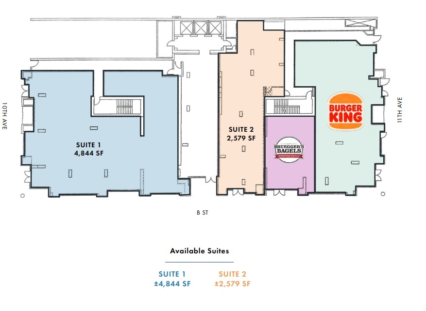 1050 B St, San Diego, CA à louer Plan d’étage– Image 1 sur 5