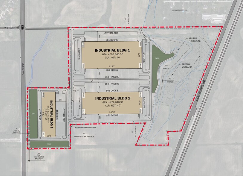 Between S Cicero Ave & Governors Ave, University Park, IL à vendre - Plan de site – Image 2 sur 4