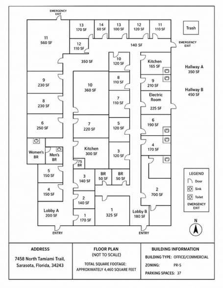7458 N Tamiami Trl, Sarasota, FL à louer - Plan d’étage – Image 2 sur 14