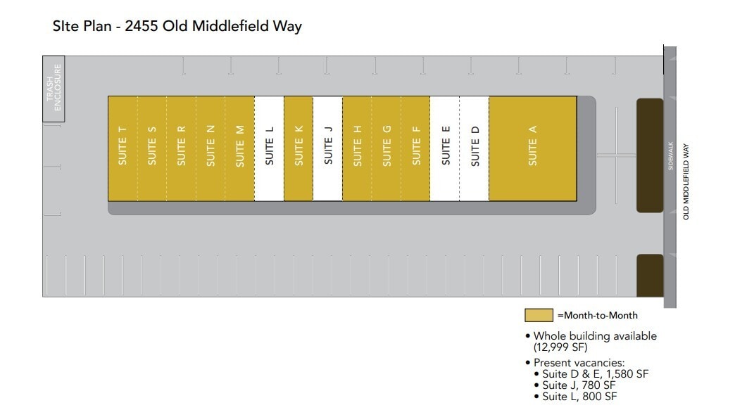 2455 Old Middlefield Way, Mountain View, CA à louer Plan d’étage– Image 1 sur 1