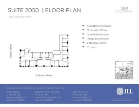 580 California St, San Francisco, CA à louer Plan d’étage– Image 1 sur 1