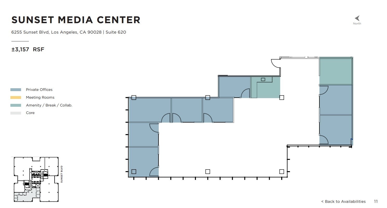 6255 W Sunset Blvd, Los Angeles, CA à louer Plan d’étage– Image 1 sur 1