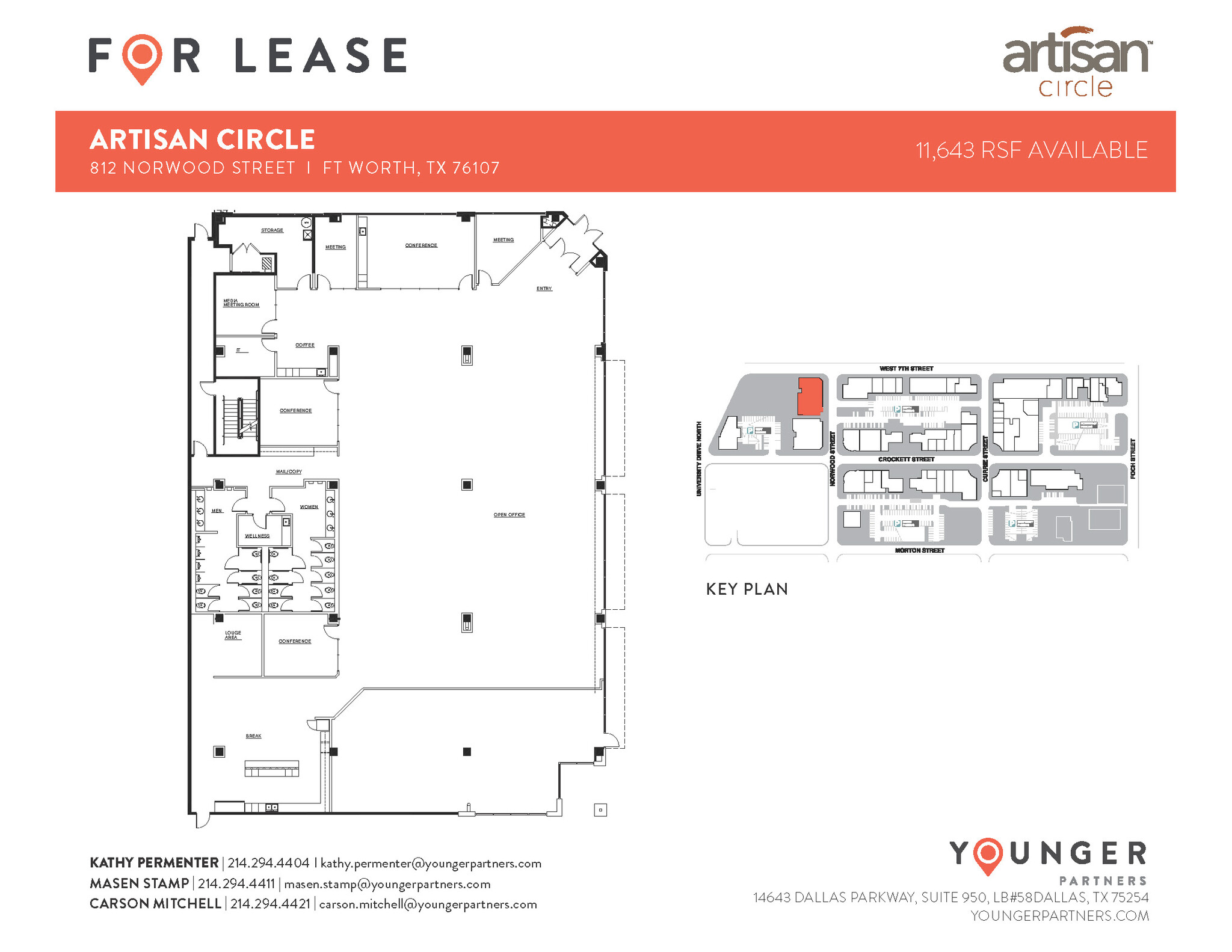 2973 W 7th St, Fort Worth, TX à louer Plan d’étage– Image 1 sur 6