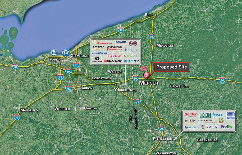 I-80 & Perry Highway, Mercer, PA à louer - Aérien – Image 2 sur 3