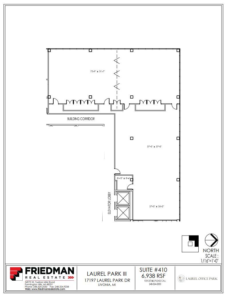 17197 N Laurel Park Dr, Livonia, MI à louer Plan d’étage– Image 1 sur 2